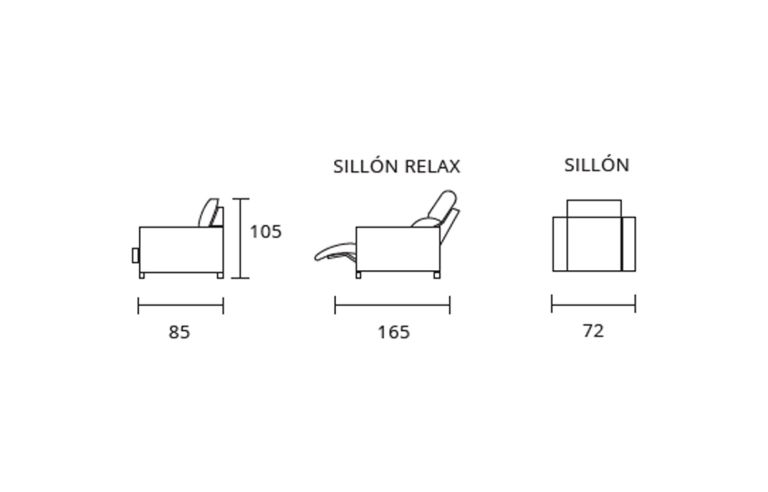 Opciones Sofá modelo Relax Hera en Sofás Alicante