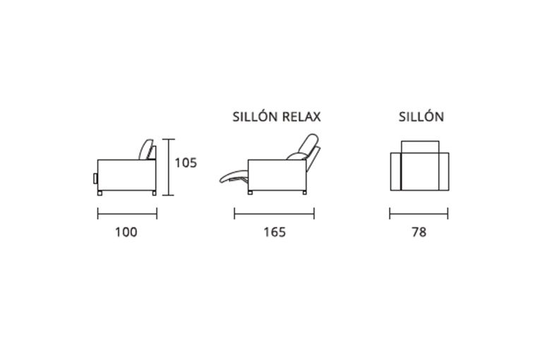 Opciones Sofá modelo Relax Ninfa de Sofás Alicante